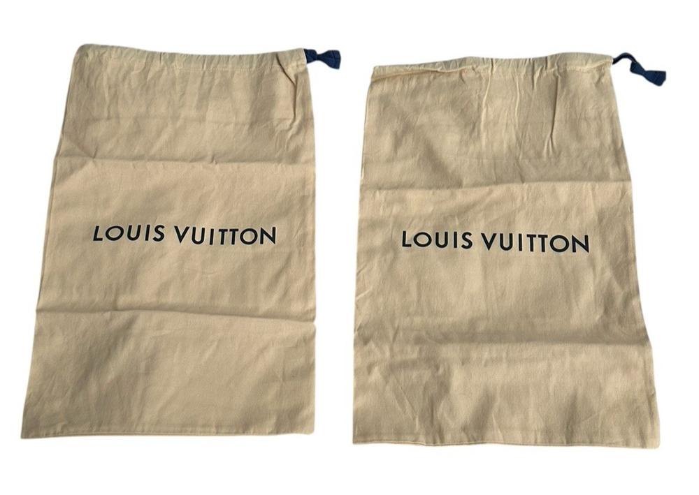 Louis Vuitton Canvas w/Drawstrings Shoe Dust Bags (Lot Of 2) 11.5" x 18" EUC